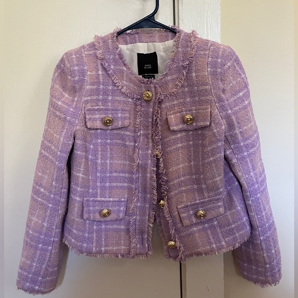 River Island Jackets & Blazers - lilac tweed jacket with gold buttons
